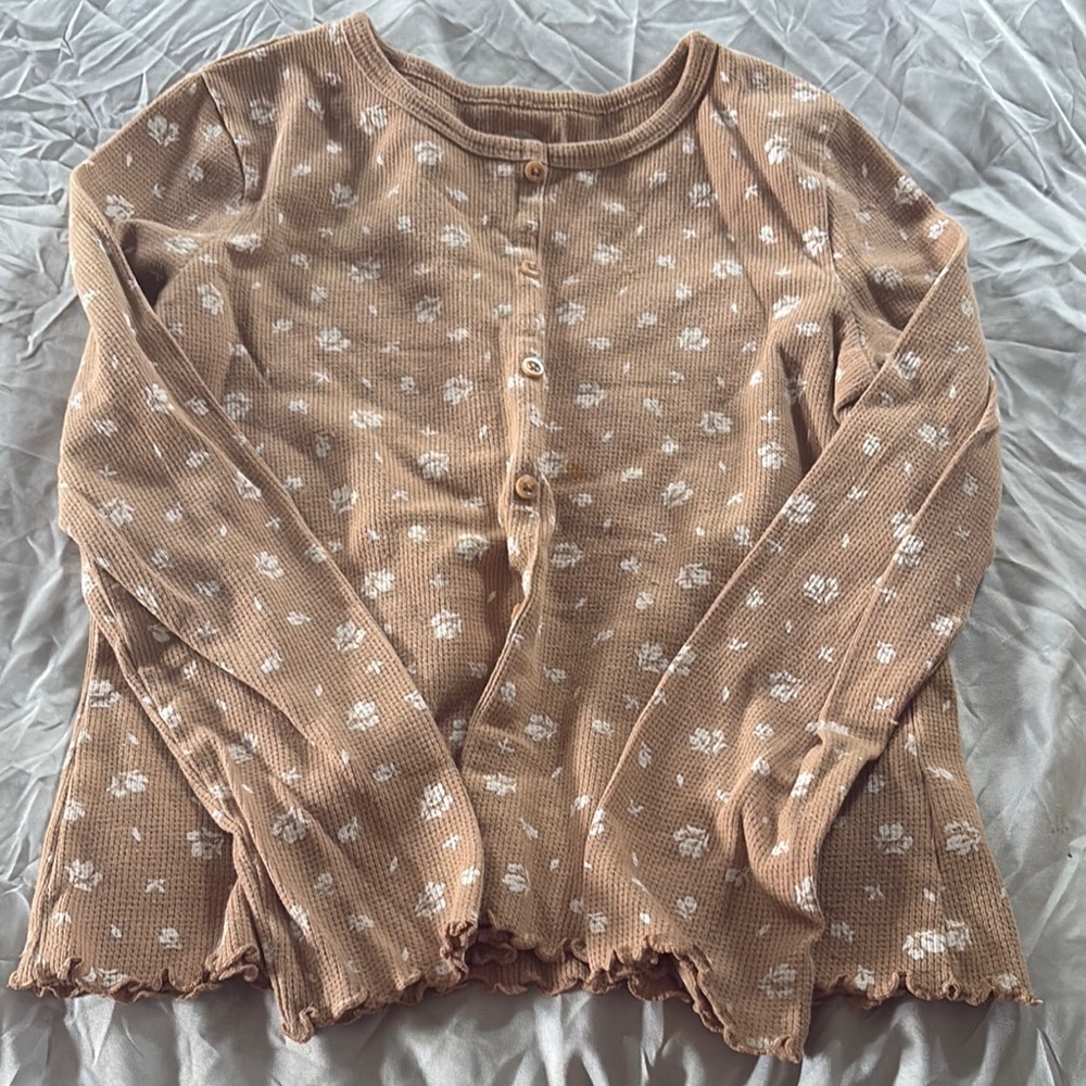 Wonder Nation Brown and White Long Sleeve Tees